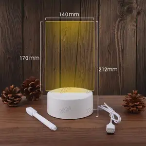 DIY 사용자 정의 사진 창조적 인 3D 환상 애니메이션 Lamparas 어린이 아크릴 테이블 기본 책상 USB LED 크리스마스 야간 조명