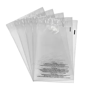 Saco de plástico personalizado de aviso, impressão multi-idioma para as roupas 14.5x19 sufocação aviso auto selo sacos poly