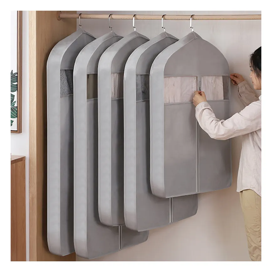 Op Maat Gemaakte 3d Kleding Stofdichte Kleding Hoes Kledingstuk Opknoping Organizer Protector Garderobe Kledingpak Jurk Jas Stofzak