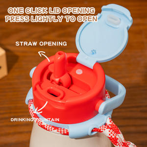 Termo y Botella de Acero Inoxidable BEARIS <span class=keywords><strong>BUG</strong></span> con Tapa, Cuerda y Pajita para Niños, Oficina, Escuela y Regalo - Product Image 4