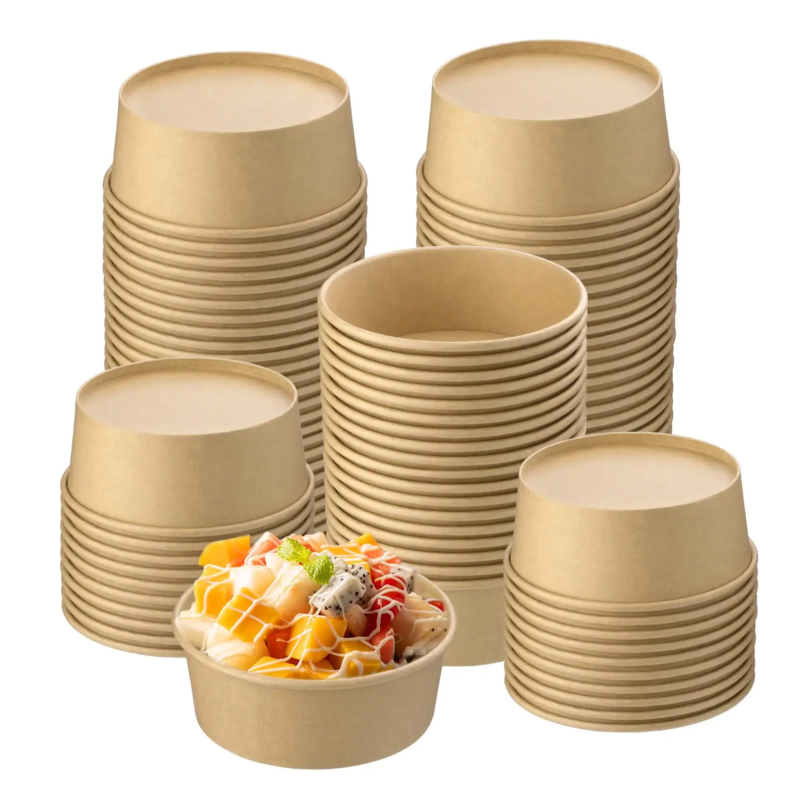 Kraft paper soup container take away soup noodle containers kraft supplies soup cup paper food containers food paper bowl