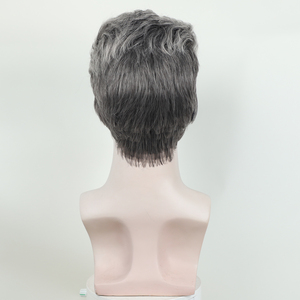 YIMANEILI court argent gris <span class=keywords><strong>perruque</strong></span> de cheveux naturels synthétique cosplay <span class=keywords><strong>Halloween</strong></span> perruques - Product Image 6