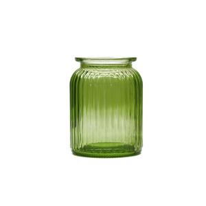 <span class=keywords><strong>Vase</strong></span> en verre rond à rayures vert safran jaune de 500 ml et 1000 ml pour la décoration de la maison, vente chaude - Product Image 3