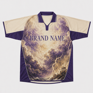 เสื้อฟุตบอลย้อนยุคผ้าโพลีเอสเตอร์ 100% ตัดต่อผ้าลายตัดกัน คุณภาพสูง พิมพ์ลายกราฟิก 3 มิติเต็มตัว คอปกโปโล - Product Image 6