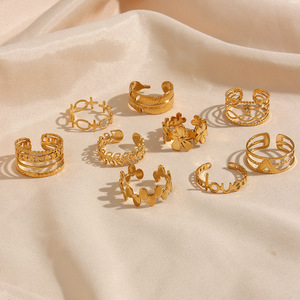 Design europeo americano di lusso leggero di nicchia per le donne in acciaio inossidabile Multi-stile scavato d'oro popolare in Cross-Border - Product Image 1