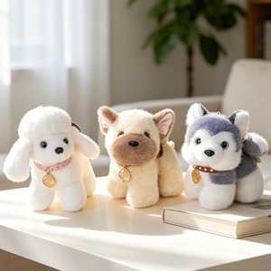 Set de Peluches de Perros Wang Squad, 12 Estilos, <span class=keywords><strong>Cachorros</strong></span> de Peluche, <span class=keywords><strong>Poodle</strong></span>, Husky, Corgi, Bulldog, con Etiqueta Metálica, Regalo Personalizado OEM - Product Image 5