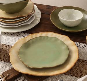 Ensemble de vaisselle en porcelaine de style européen écologique personnalisé de 16/18/20/24/48/80 pièces, assiettes en céramique émaillée pour restaurants - Product Image 3