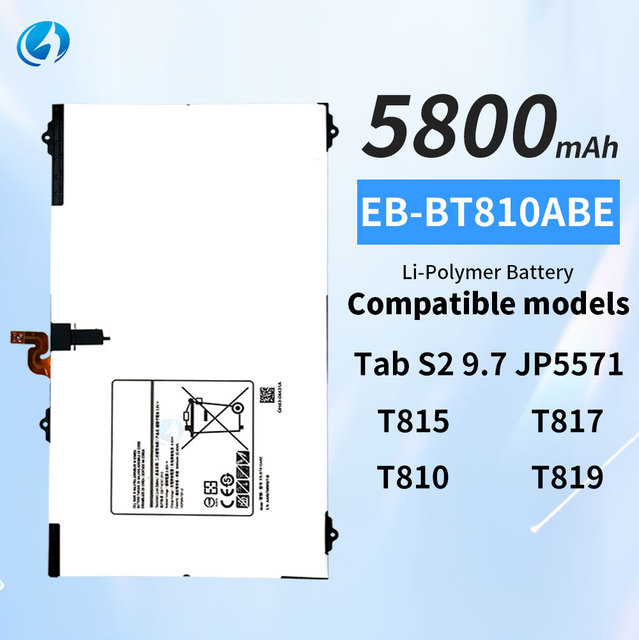5800mAh EB-BT810ABE New 0 Cycle Original Replacement Li-ion Tablet Battery for Samsung Galaxy Tab S2 9.7 T810 T815
