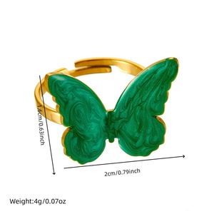 Butterfly Stainless Steel <b>Adjustable</b> <b>Ring</b> Unisex Jewelry Gift Fashion <b>Rings</b> - Product Image 5