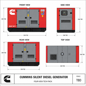 Générateur diesel silencieux EPA CE Cummins, moteur diesel, monophasé AC 50Hz, démarrage automatique, démarrage à distance, soudeuse portable avec ATS - Product Image 1
