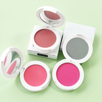 Palette de fard à joues pressé végétalien de luxe de haute qualité en gros, étui personnalisé, fard à joues blanc brillant chaud, marque privée