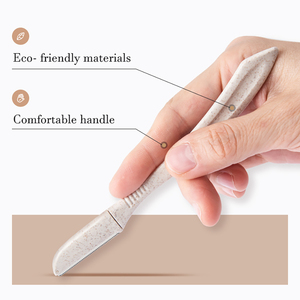 6Pcs/Set Eco Friendly Biodegradable Wheat Straw <strong>Dermaplaning</strong> Facial Hair Remover Trimmer Eyebrow Razor Kit - Product Image 3