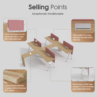 Bureau de travail modulaire moderne pour 4 personnes, poste de travail ouvert, mobilier de bureau, table de bureau