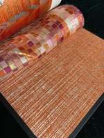 Directement de l'usine. Série multi-motifs orange. Tissu de rideau occultant jacquard tissé rétro de haute précision, poids moyen