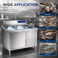 Évier simple avec crédence, lave-vaisselle professionnel en acier inoxydable pour cuisine de restaurant