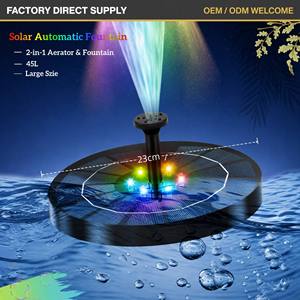 Fontaine <span class=keywords><strong>solaire</strong></span> OTHC 045L, fabrication directe d'usine, OEM/ODM, lumières LED colorées étanches, batterie intégrée rechargeable, <span class=keywords><strong>pompe</strong></span> extérieure - Product Image 1