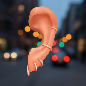 Boucles d'oreilles manchette tendance en or rose 6 7 8 9 mm avec cristaux et strass sertis, bijoux de mode unisexe - Product Image 2