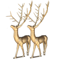 Statue de cerf anime grandeur nature, renne de Noël, 220 cm, décoration extérieure pour jardin, en fibre de verre, imperméable, durable, décoration animale