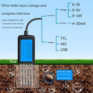 Capteur de sol 8 en 1 pour kit agricole, mesure de la qualité de l'air, du CO2, de l'humidité, du pH, de l'EC, de l'azote, du phosphore, du potassium, 7 IJ01 Modbus - Product Image 5