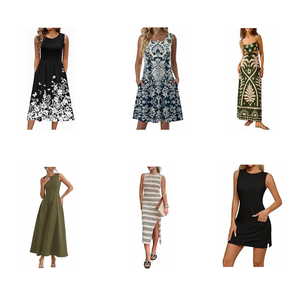 Vêtements pour femmes en gros, assortiment de robes, hauts, pantalons et jupes d'occasion, marques variées, polyester/coton, modèle Guangdong - Product Image 1