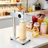 Machine à sceller les canettes de boissons Baiwin pour thé au lait, scelleuse manuelle de canettes avec couvercle à ouverture facile pour café et bar