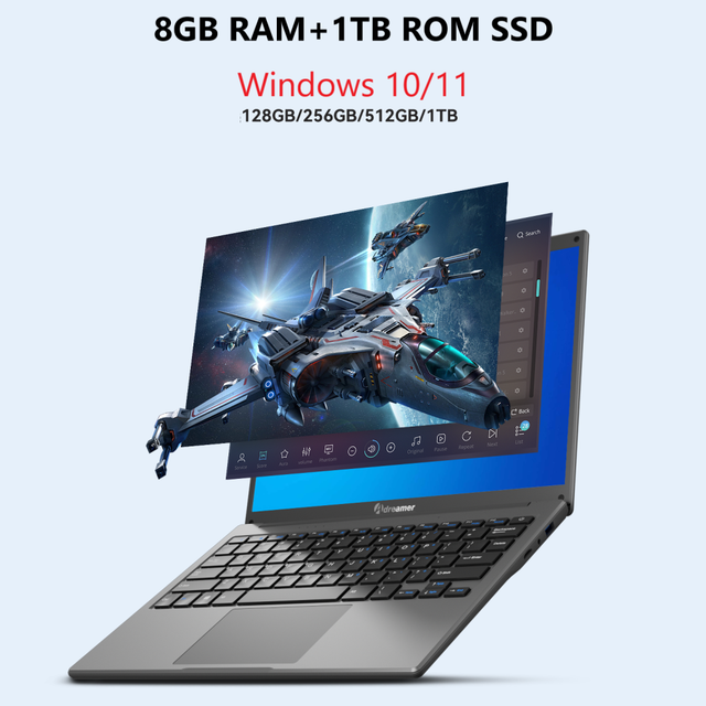Affordable 13.3 Inch Ips Celeron N4020 8Gb Ram 1Tb Rom Laptop for Education and Home Notebook Computer