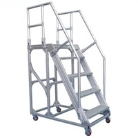 Escaliers, passerelles, marches, plateformes et échelles en aluminium HanTe pour la sécurité industrielle, avec accessoires, pieds, niveleurs et mains courantes