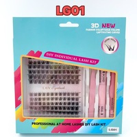 Vente en gros personnalisable prédécoupé Segmentd Private Label C D Curl Segment prédécoupé Kit d'extension de cils DIY Cluster Lashes Kit