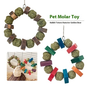 Jouet à mâcher Totoro pour hamsters, cochons d'Inde, lapins, écologique, toutes saisons, anneau décoratif, boule d'herbe, fournitures pour petits animaux - Product Image 3