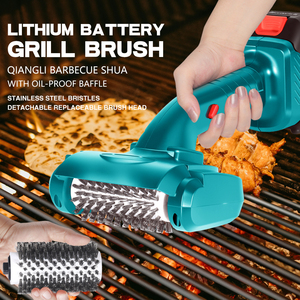 Cordless <b>Electric</b> Scrubber Rechargeable Cleaning Brush With Stainless Steel Roller for <b>BBQ</b> Outdoor Cleaning - Product Image 1