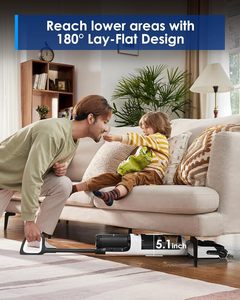 เครื่องดูดฝุ่นอัจฉริยะ Floor ONE 5-in-1 แบบเปียก/แห้ง  วางราบได้ แห้งเร็ว ป้องกันการพันกัน  ทำความสะอาดพื้น ดูดฝุ่น ทำความสะอาดขอบสองด้าน 90+ Mi - Product Image 6