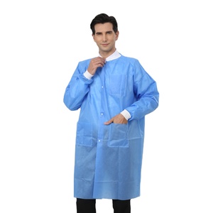 Blouse de <span class=keywords><strong>laboratoire</strong></span> PP non tissée jetable costumes de gommage jetables pour les médecins et les infirmières vêtements sans manches robe de patient - Product Image 3