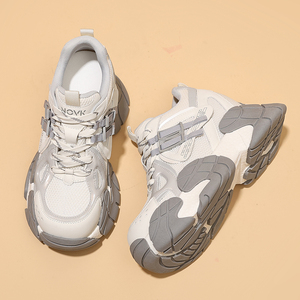 Women's Chunky Soled Sneakers 2026 Spring New Arrivals Versatile Sneakers with Film Coated Soles Casual Fashionable Shoes - Product Image 4