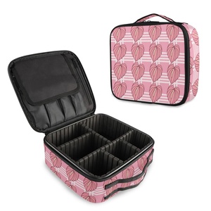 Pink Palaka Makeup Brush <b>Box</b> <b>Packaging</b> Hawaii Anthurium Flower Makeup Wash Bag Cosmetic Bag Organizer with Adjustable Dividers - Product Image 1