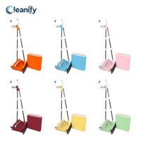Ensemble pelle et balayette ergonomiques en caoutchouc TPR avec rouleau anti-poussière pour le nettoyage des sols de salle de bain