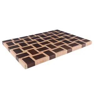 New Design Multipurpose Rectangle Acacia Rubber Wood End Grain Wooden Meat Vegetables Chopping Cutting Board