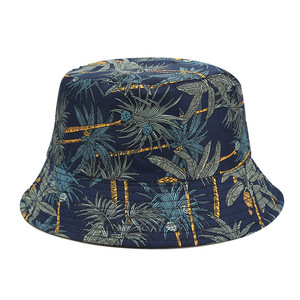 Europa y América Nuevo Patrón de árbol de plátano tropical Impreso Gorra de pescador de sol Sombrero de cubo - Product Image 5