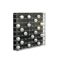 Étagère murale en acrylique pour balles de golf avec panneau arrière noir – Présentoir en Perspex pour balles de golf