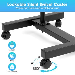 Rolling Projector Stand Cart Tripod with 2 Shelves Mobile <strong>Desk</strong> <strong>on</strong> <strong>Wheels</strong> Adjustable Height From 45" to 64" for Couch - Product Image 5