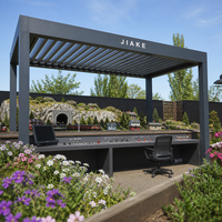 Pergola en aluminium Jiake 6063-T5 avec toit à lames motorisées pour maquette ferroviaire, jardin, patio, extérieur, gazebo, pavillon