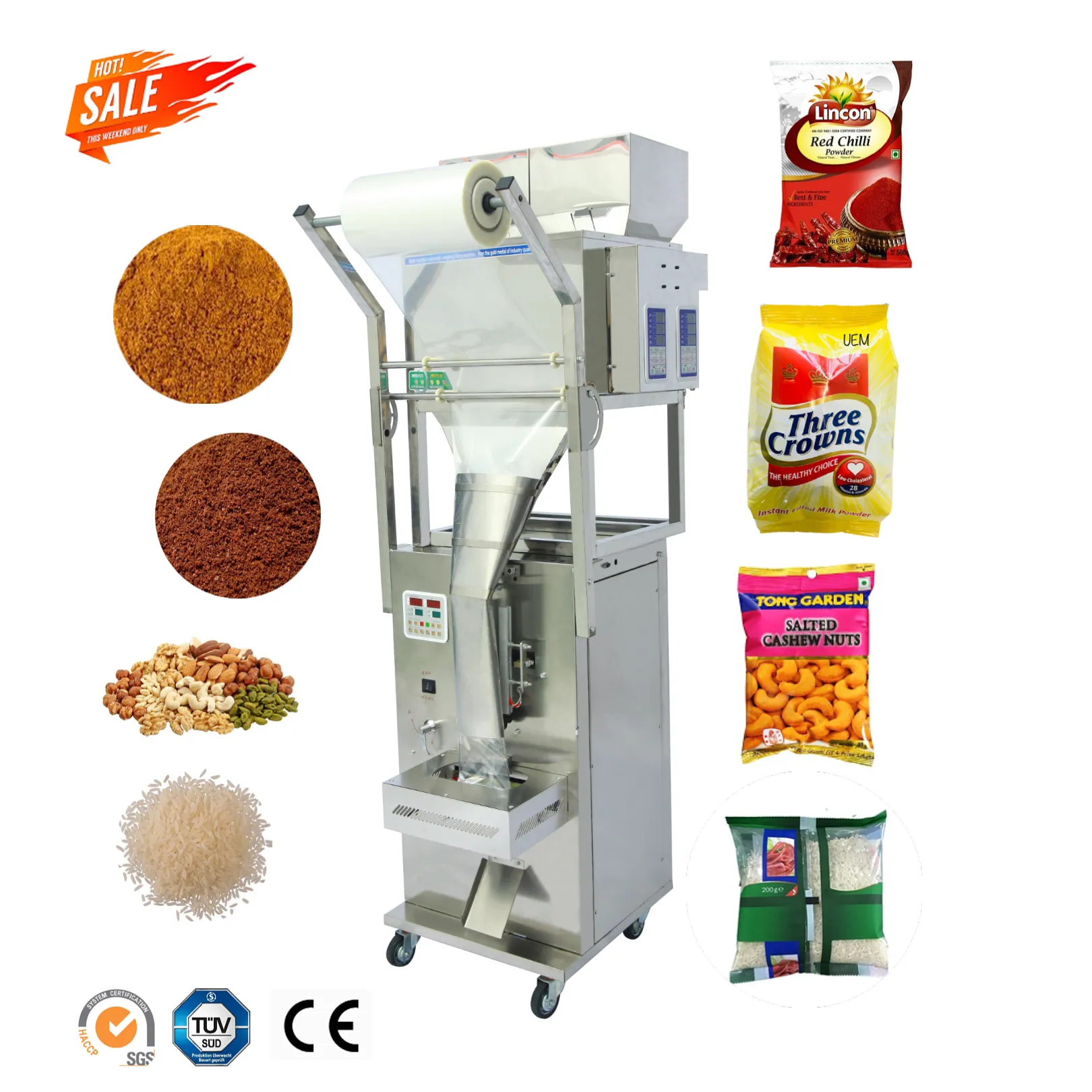 100g 500g 2000g Automatic Large Food Pouch Packing Tea Bags Powder Pine Nut Multi-function Packaging Machines