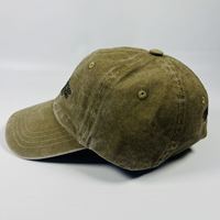 Venta al por mayor de algodón lavado Vintage sombreros de papá en blanco carta personalizada frente después del bordado Logo 6 paneles gorras de béisbol lisas