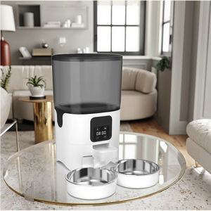 ओम ऐप नियंत्रित स्मार्ट पालतू भोजन और पानी का फव्वारा 5 एल पोर्टेबल स्टील और प्लास्टिक फीडर के लिए प्लास्टिक फीडर - Product Image 4