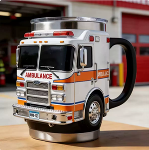Mug à <span class=keywords><strong>café</strong></span> en acier inoxydable, design original, unique, pratique et populaire, en résine, camion de pompiers - Product Image 4