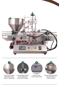 Máquina llenadora automática de sobremesa de 2 cabezales de pistón para miel, champú, loción, salsa, crema cosmética, helado, yogur y ketchup - Product Image 5