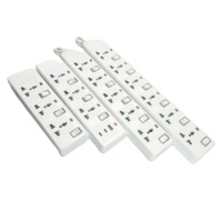 Stop Kontak Ekstensi Portabel Standar Eropa AOTA, 5/4/3 Stop Kontak, USB Type-C 1/2 Port, 10A 250V, Kabel ABS 3m