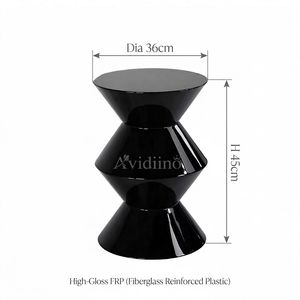 Tavolino da Caffè Moderno in Stile Nordico, Tavolo Rotondo Cesar in Fibra di Vetro per Soggiorno - Product Image 3