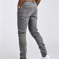 Jean vintage délavé sur mesure, coupe slim de haute qualité pour homme, effet rajeunissant