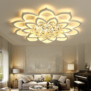 Bắc Âu Home Master Phòng Ngủ Acrylic + Pha Lê + Kim Loại Đèn Trần Nghiên Cứu Cánh Hoa Pha Lê Đèn LED Đèn Trần Hoa Ánh Sáng - Product Image 3