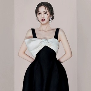 ผู้หญิงฤดูร้อนใหม่ปะทะสีอายุลดสายรัดโบว์ชุดลูกชายมักจะสามารถสวมใส่ชุดเล็กฝรั่งเศส - Product Image 4
